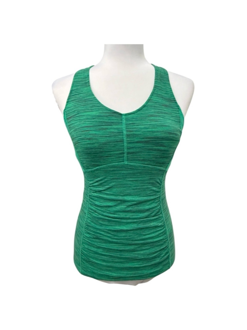 Lucy Green Space Dye Built-In Bra Racerback Athletic Tank Top Women’s Small